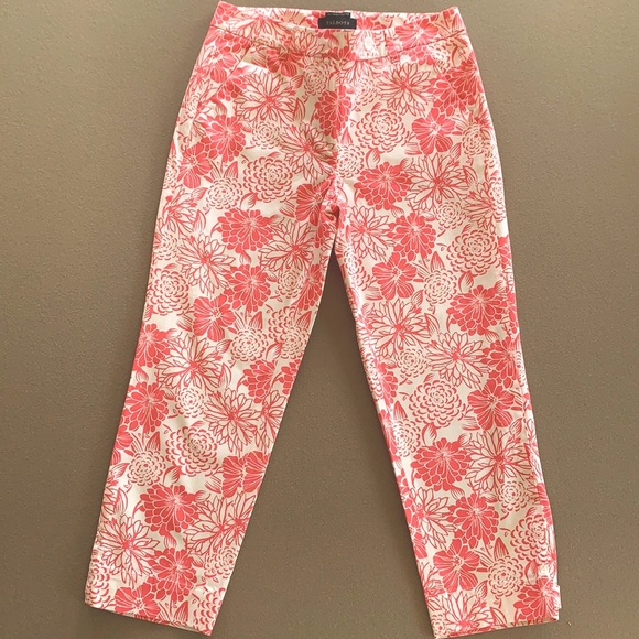 Talbots The Perfect Skimmer Floral Capri Crop Pant - Picture 3 of 11